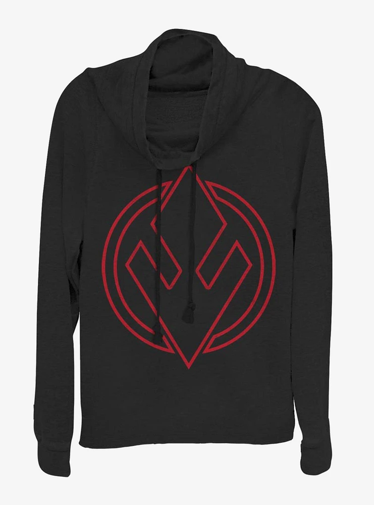 Star Wars Episode IX The Rise Of Skywalker Sith Trooper Emblem Cowlneck Long-Sleeve Womens Top