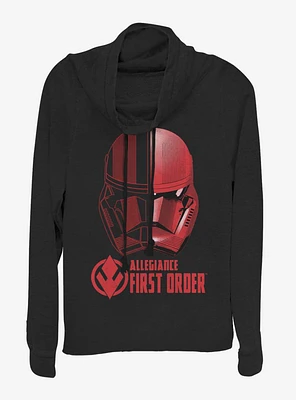 Star Wars Episode IX The Rise Of Skywalker Split Sith Trooper Cowlneck Long-Sleeve Womens Top