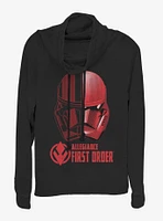 Star Wars Episode IX The Rise Of Skywalker Split Sith Trooper Cowlneck Long-Sleeve Womens Top