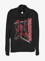 Marvel Deadpool Skull Hall Cowl Neck Long-Sleeve Girls Top