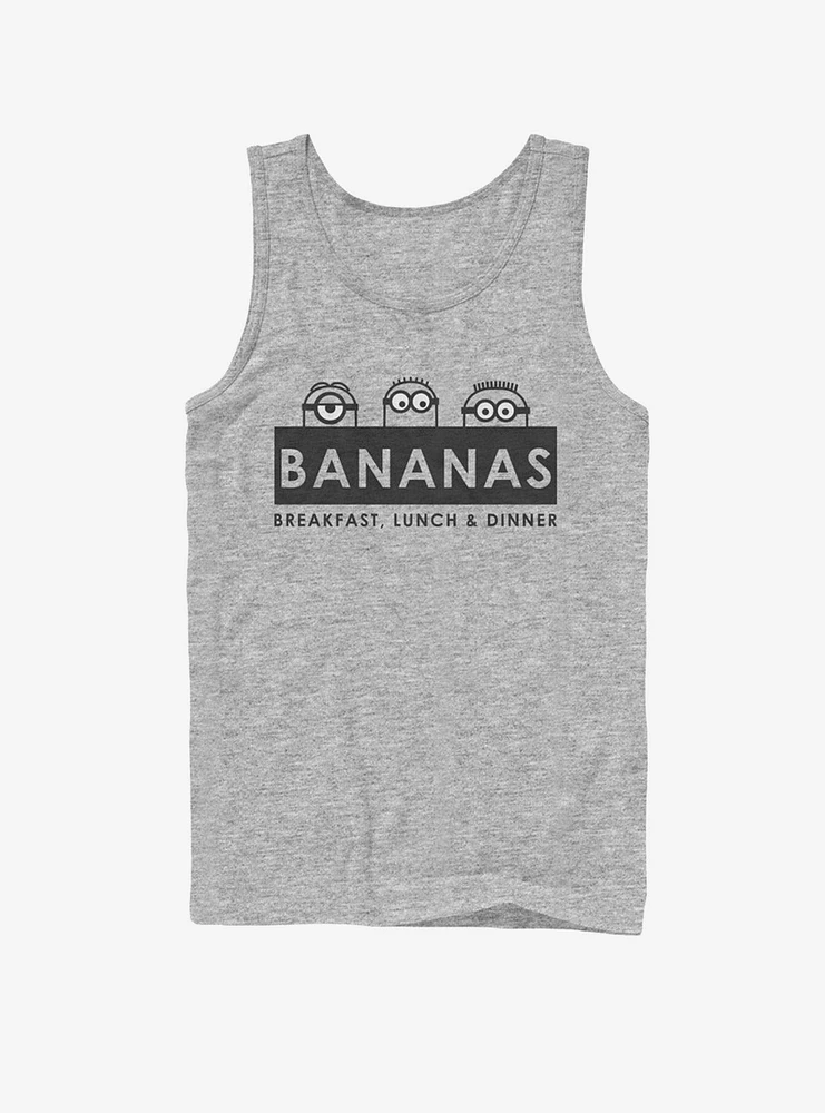 Minion Bananas Breakfast Lunch Dinner Tank Top