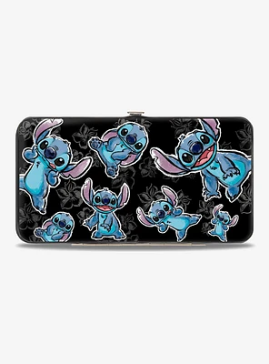 Disney Lilo and Stitch Sketched Stitch Hibiscus Hinged Wallet