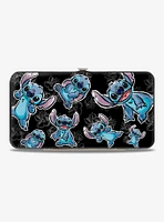 Disney Lilo and Stitch Sketched Stitch Hibiscus Hinged Wallet