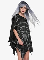 Black Glitter Web Poncho