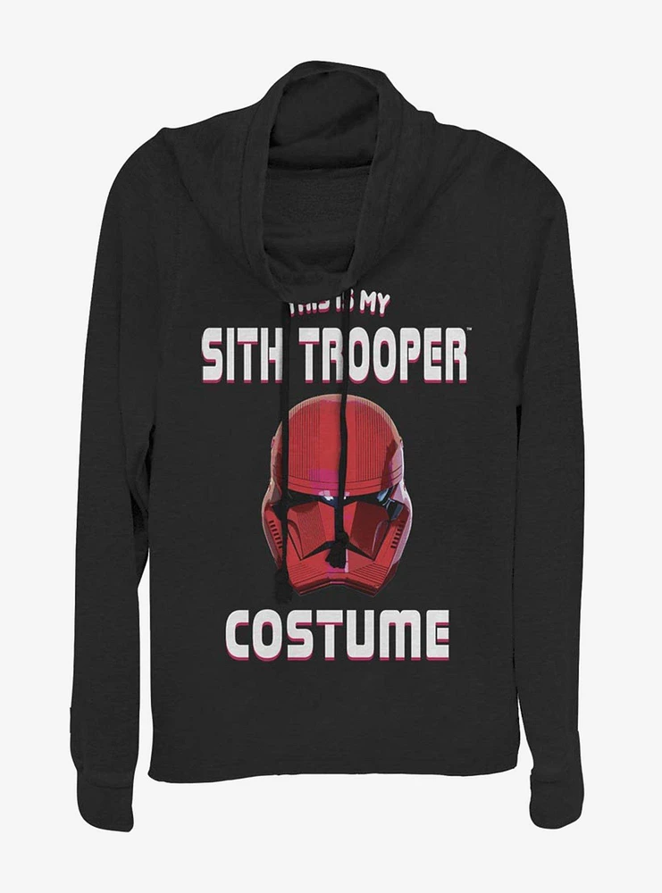 Star Wars Episode IX Rise of Skywalker Red Trooper Sith Costume Cowl Neck Long-Sleeve Girls Top