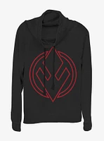 Star Wars Episode IX Rise of Skywalker Red Trooper SithTrooper Emblem Cowl Neck Long-Sleeve Girls Top