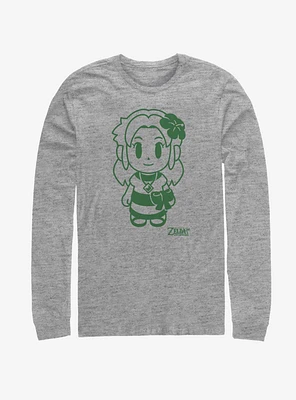 Nintendo The Legend of Zelda: Link's Awakening Marin Avatar Outline Long-Sleeve T-Shirt