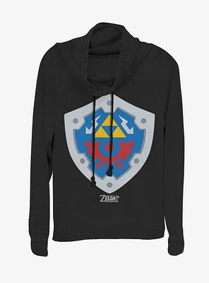 Nintendo The Legend of Zelda: Link's Awakening Hylian Shield Cowlneck Long-Sleeve Womens Top