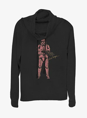 Star Wars Episode IX Rise of Skywalker Red Trooper Cowl Neck Long-Sleeve Girls Top