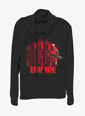 Star Wars Episode IX Rise of Skywalker Red Trooper Troop Four Cowl Neck Long-Sleeve Girls Top