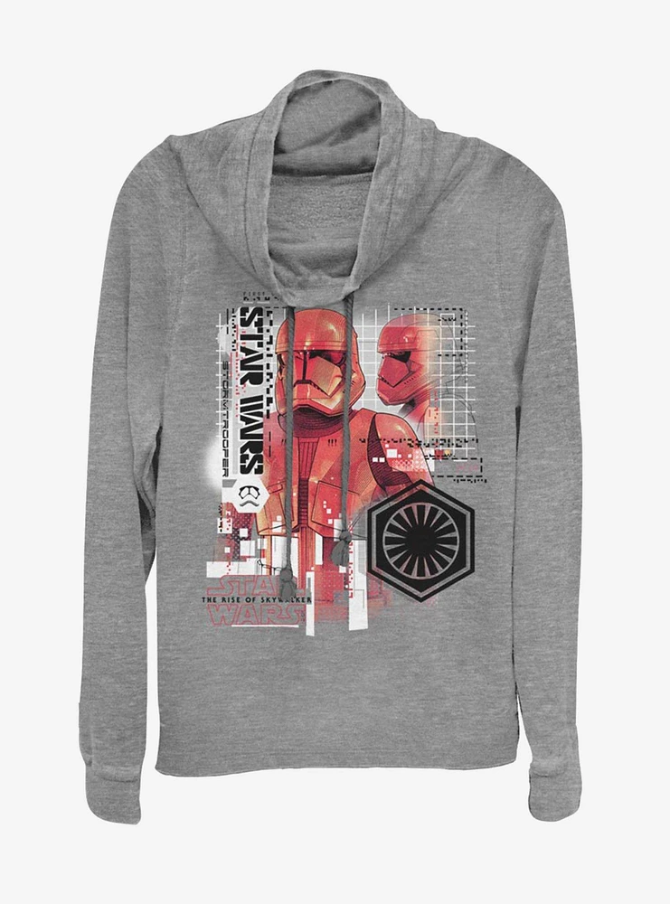 Star Wars Episode IX Rise of Skywalker Red Trooper Super Cowl Neck Long-Sleeve Girls Top