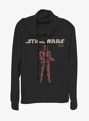 Star Wars Episode IX Rise of Skywalker Red Trooper Vigilant Cowl Neck Long-Sleeve Girls Top