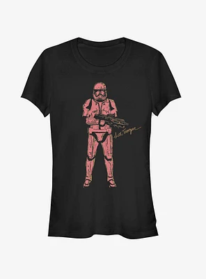 Star Wars Episode IX Rise of Skywalker Red Trooper Girls T-Shirt