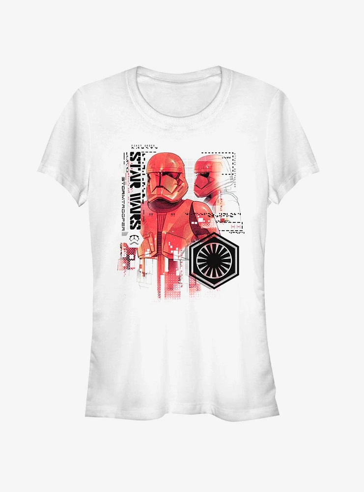 Star Wars Episode IX Rise of Skywalker Red Trooper Schematic Girls T-Shirt