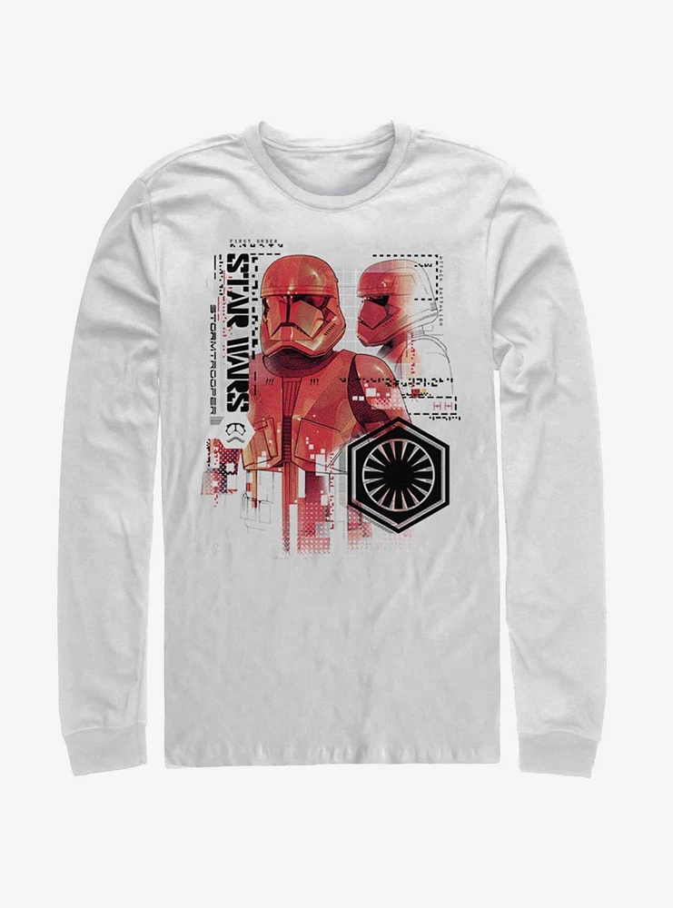 Star Wars Episode IX Rise of Skywalker Red Trooper Schematic Long-Sleeve T-Shirt