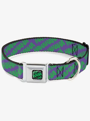 DC Comics Joker Ha Purple Green Seatbelt Buckle Dog Collar