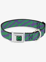 DC Comics Joker Ha Purple Green Seatbelt Buckle Dog Collar