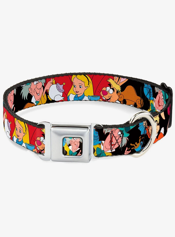 Disney Alice Wonderland Mad Hatters Tea Party Poses Seatbelt Buckle Dog Collar