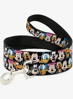 Disney Classic Characters Faces Dog Leash Black 6 Ft