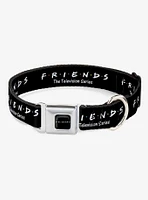 Friends The Television Series Logo Black White Multicolor Seatbelt Buckle Dog Collar