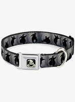 Nightmare Before Christmas Oogie Boogie Silhouette Poses Gray Black Seatbelt Buckle Dog Collar