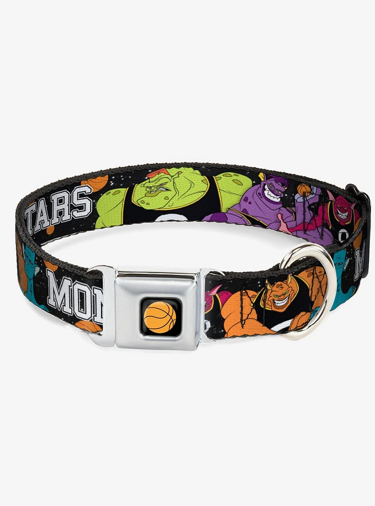 Space Jam Monstars 5 Player Pose Galaxy Black White Gray Seatbelt Buckle Dog Collar