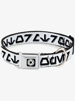 Star Wars Aurebesh Stormtrooper White Gray Black Seatbelt Buckle Dog Collar