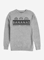 Despicable Me Minions Bananas Breakfast Lunch Dinner Sweatshirt