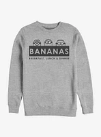 Despicable Me Minions Bananas Breakfast Lunch Dinner Sweatshirt