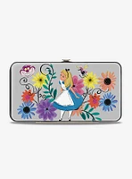 Disney Alice In Wonderland Alice Cheshire Cat Floral Hinged Wallet