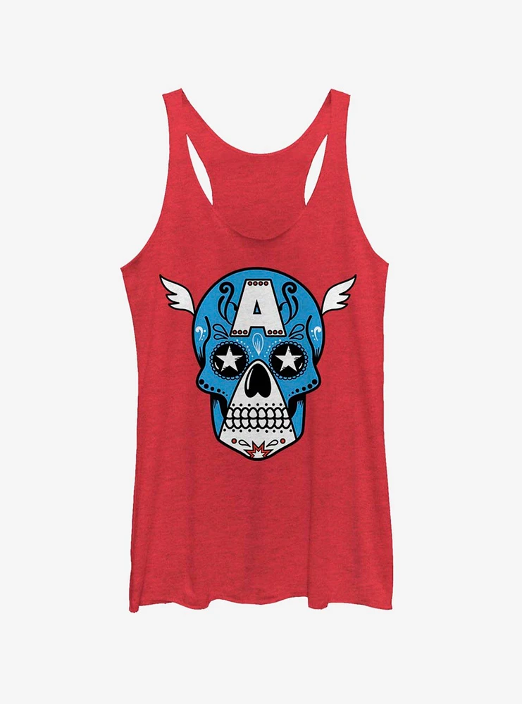 Marvel Captain America Sugar Skull Girls Tank