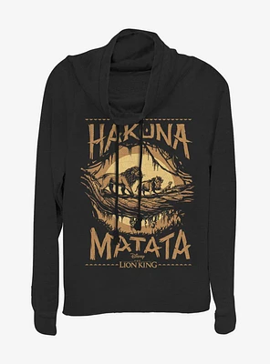 Disney The Lion King 2019 Savanna Poster Cowl Neck Long-Sleeve Girls Top