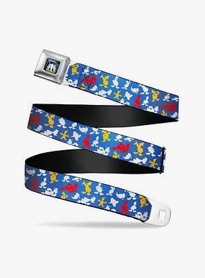 Disney Donald Duck Face Poses Scattered Seatbelt Belt