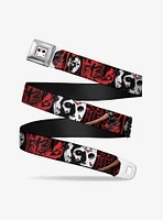 Friday The 13th Jason Mask Axe Blood Splatter Seatbelt Belt