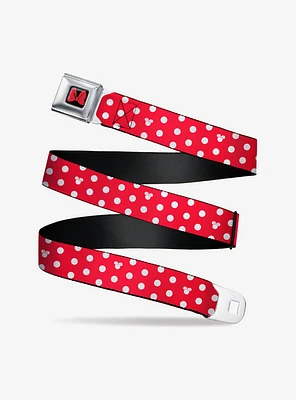 Disney Minnie Mouse Polka Dot Mini Silhouette Seatbelt Belt