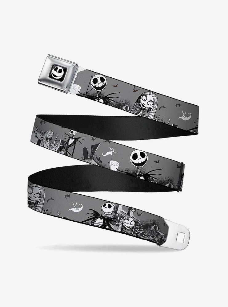 The Nightmare Before Christmas Jack And Sally Cemetery Scene Seatbelt Belt