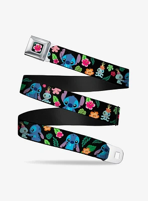 Disney Lilo & Stitch Scrump Poses Tropical Flora Seatbelt Belt