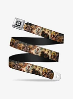 Supernatural Saintly Icons Skull Roses Seatbelt Belt