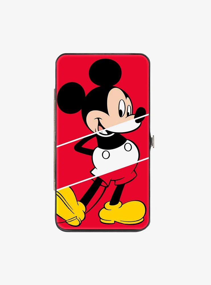 Disney Mickey Mouse Classic Pose The True Original Stripe Hinged Wallet