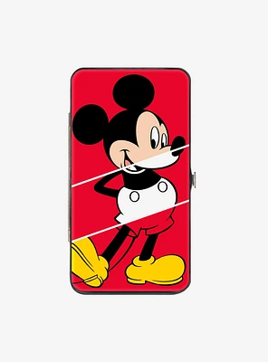 Disney Mickey Mouse Classic Pose The True Original Stripe Hinged Wallet