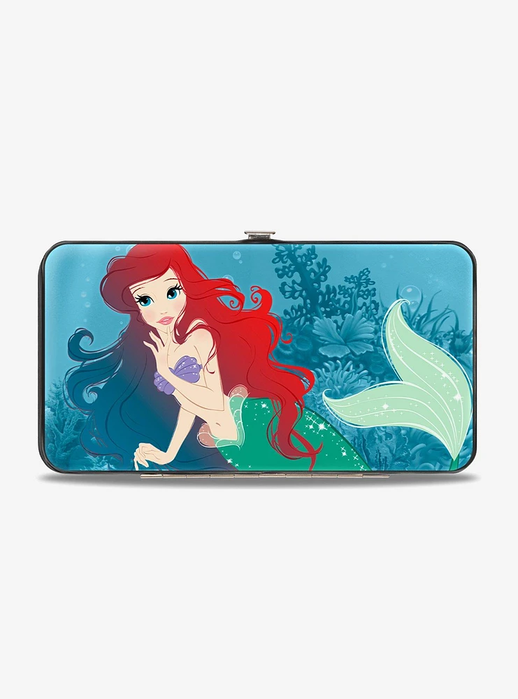 Disney The Little Mermaid Ariel Swimming Resting Poses Coral Reef Hinged Wallet