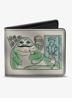 Star Wars Jabba the Hutt Han Solo Scene Boba Fett Helmet Bi-Fold Wallet