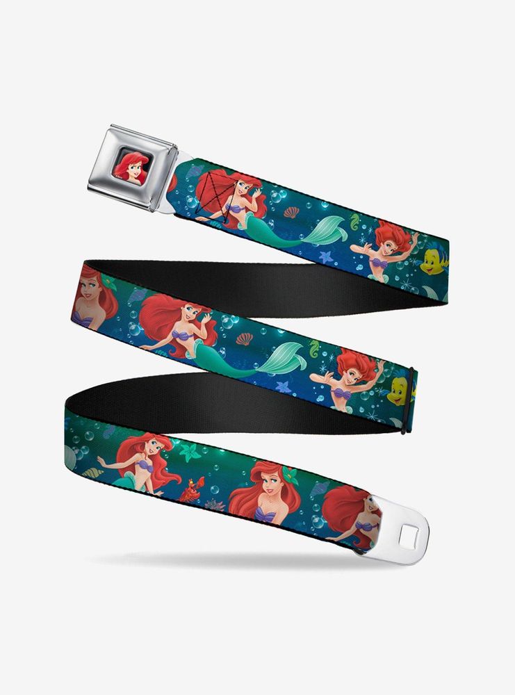 Disney The Little Mermaid Ariel Poses Flounder Seatbelt Belt