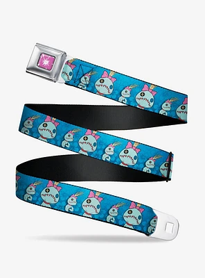 Disney Lilo & Stitch Scrump Poses Hibiscus Flowers Seatbelt Belt