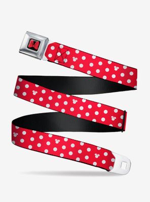 Disney Minnie Mouse Polka Dot Mini Silhouette Seatbelt Belt