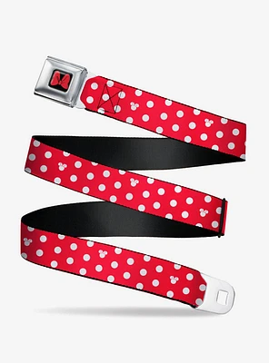 Disney Minnie Mouse Polka Dot Mini Silhouette Seatbelt Belt