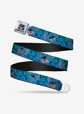 Disney Lilo & Stitch Expressions Hibiscus Collage Green Blue Fade Seatbelt Belt