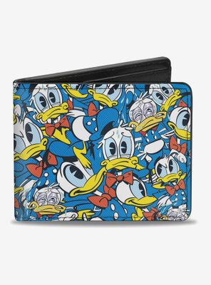 Disney Donald Duck Poses Stacked Collage Bi-Fold Wallet