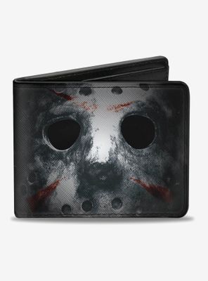 Friday The 13th Jason Mask Close Up Bi-Fold Wallet