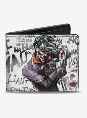 DC Comics Joker Brilliant Twisted Insane Mad Psycho Pose Bi-Fold Wallet